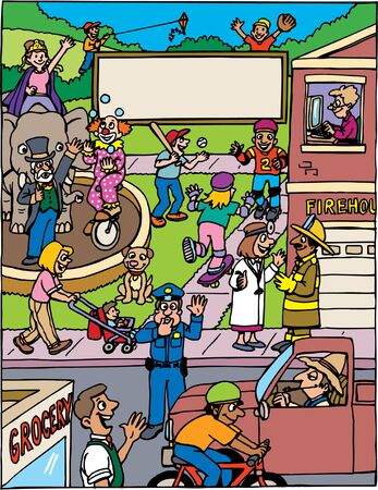 Lively Town Centerのイラスト素材