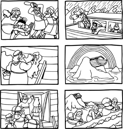 Story of Noah and the Floodのイラスト素材