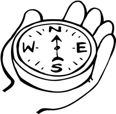 Hand holding compassのイラスト素材