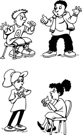 Respectful discussion with kidsのイラスト素材