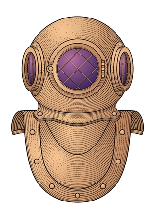 Retro Diver Helmetのイラスト素材