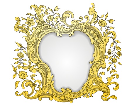 Vintage golden frameのイラスト素材