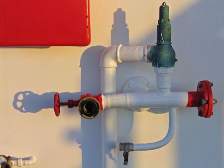 Hydrants fire fighting equipment in an industrial environmentの写真素材