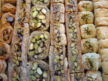 Baklawa typical Oriental sweet baked desert の写真素材