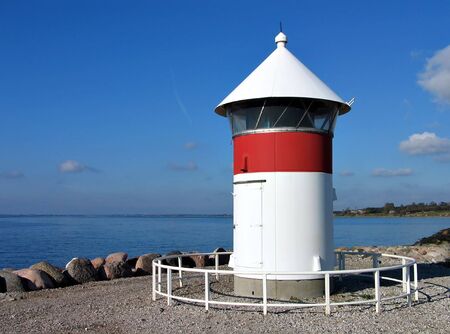 Port lighthouse at the port of Assens Denmarkの写真素材