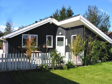 Modern style designed private wooden homeの写真素材