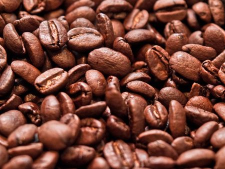 fresh organic roasted coffee beans background
