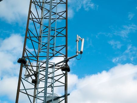 Modern civil army communication tower mast antenna の写真素材