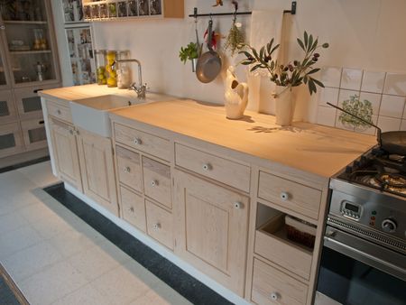 Modern neo classical design decorated wooden country  kitchen の写真素材
