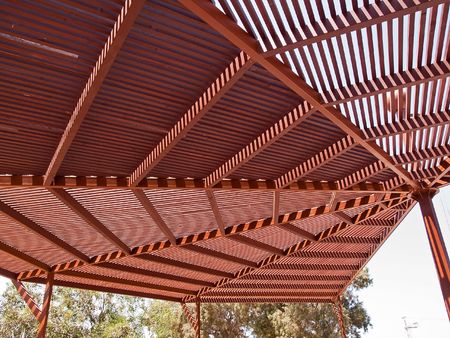 Classical design big pergola arbor made woodの写真素材