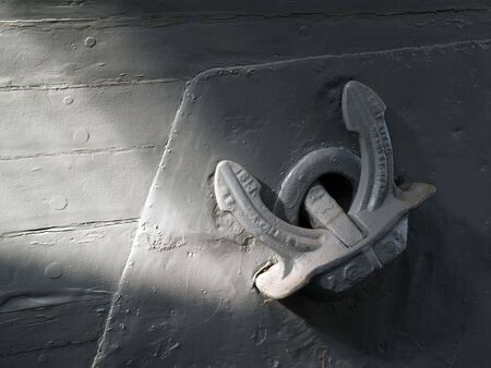 Marine boating metal anchor - marine boating background imageの写真素材