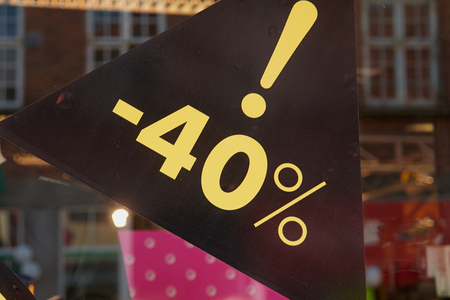 Sale special offer discount seasonal sign 40 percent off the price                               の写真素材