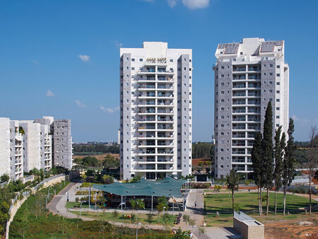 Modern design luxurious executive apartments city condominium buildingのeditorial素材