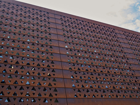 Modern trendy design architecture building house with a rusty facadeの写真素材