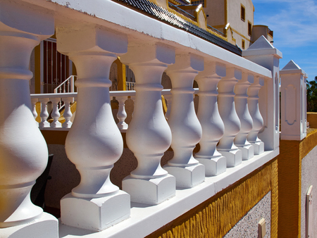 Details of a fence of traditional classical local Spanish style house private villa home real estate Spainの写真素材