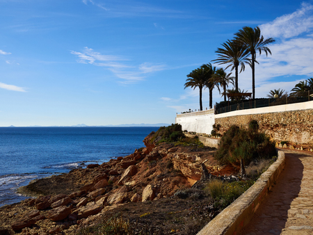Famous promenade of Cabo Roig. Costa Blanca. Spain great summer travel destinationの写真素材