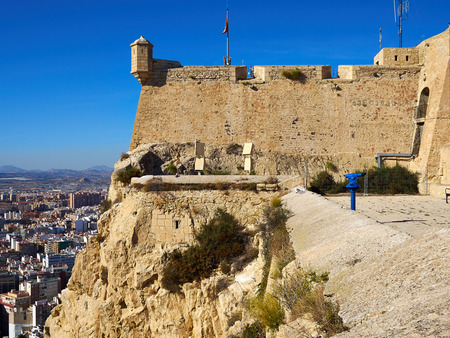 Famous landmark tourist attraction highlight Santa Barbara Castle Castell Alicante Costa Blanca Spainのeditorial素材