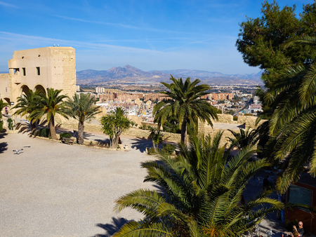 Famous landmark tourist attraction highlight Santa Barbara Castle Castell Alicante Costa Blanca...