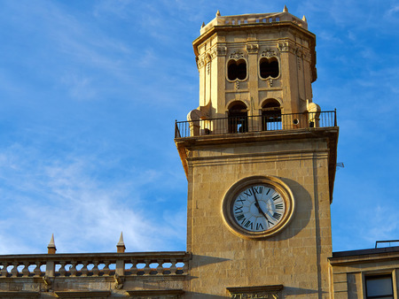 Details of the famous landmark city town hall square Alicante, Costa Blanca, Valencia Province Spain