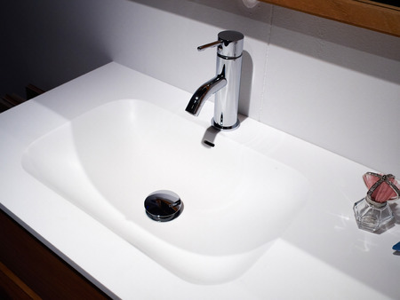 Beautiful Small Modern Trendy Design Bathroom in Luxury Homeの写真素材