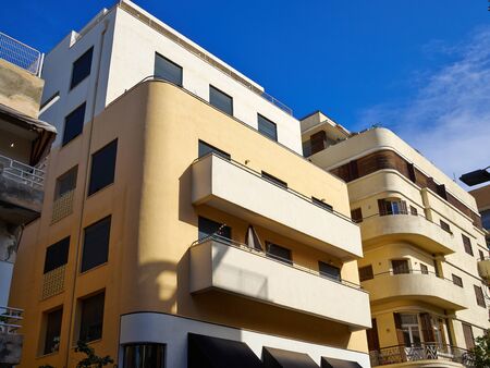 Old house In classical traditional Bauhaus style in the white city  Tel-Aviv Israel