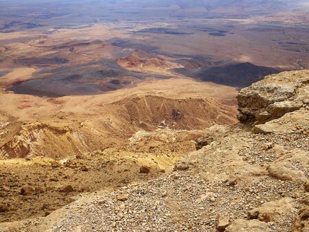 Ramon Crater (Makhtesh Ramon), the largest in the world, Mitzpe Ramon, Negev desert, Israel major tourist attraction destinationの写真素材