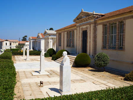 View of the city center square famous attractive travel destination - Paphos Cyprus - July 2019のeditorial素材