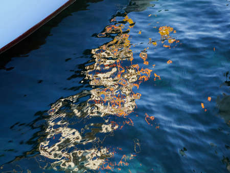 Blue water ripples waves nature abstract backgroundの写真素材