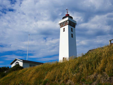 The lighthouse of Helnaes Denmark year built 1900 a major landmark tourist attractionの写真素材