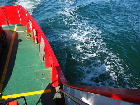 Small ferry boat in Denmark main transportation to connect the main land and the islands