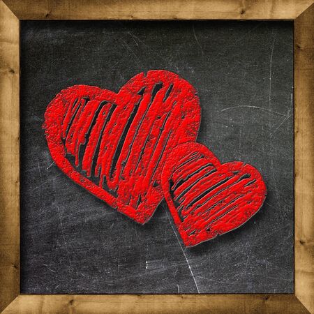 Heart health symbol on the school board の写真素材