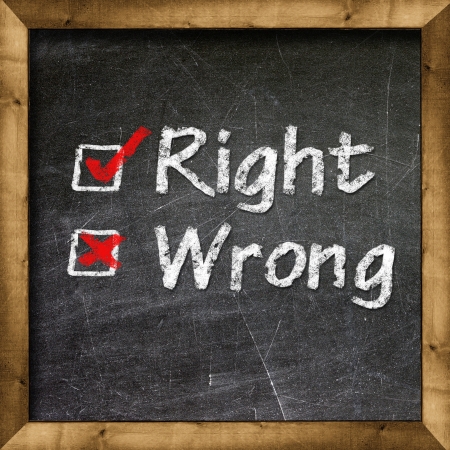Right Wrong choiceの写真素材
