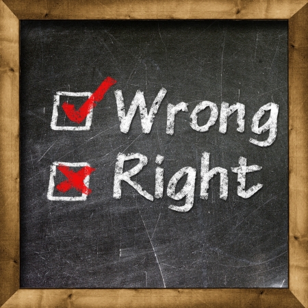 Right Wrong choiceの写真素材