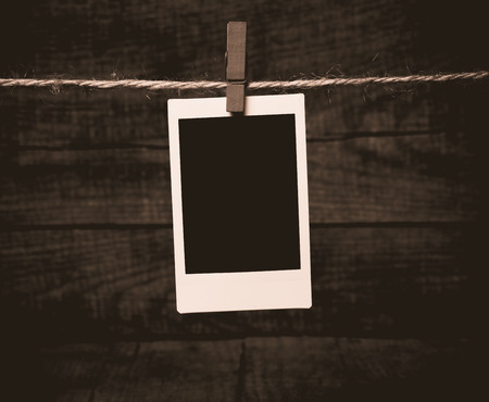 Old pictures on a wooden の写真素材