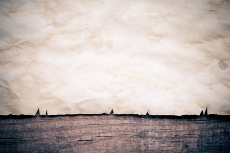 Vintage background with old paper on wooden backgroundの写真素材