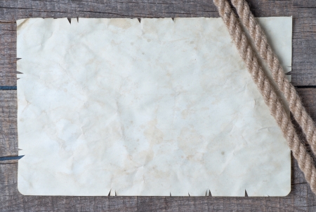 Ropes and old vintage ancient paper background の写真素材