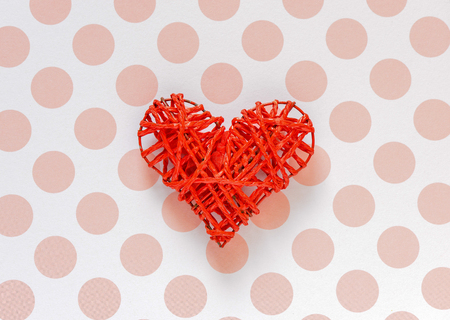 red heart on a piece of paperの写真素材