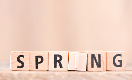 Spring Wooden Letterpress Themeの写真素材