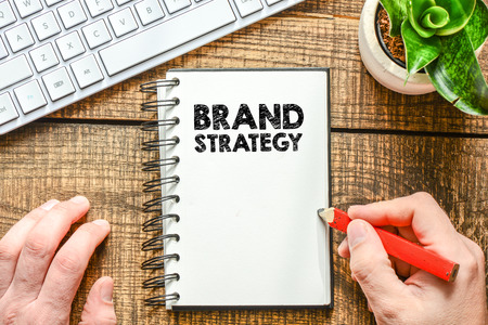 Brand marketing strategy concept with notebookの写真素材