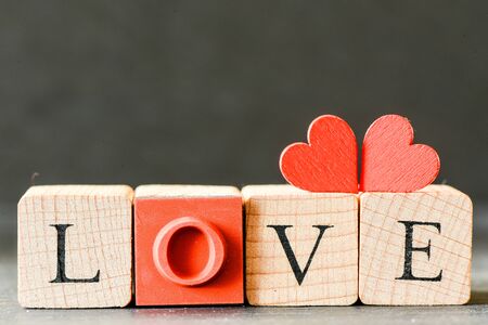 Wooden letters spelling loveの写真素材