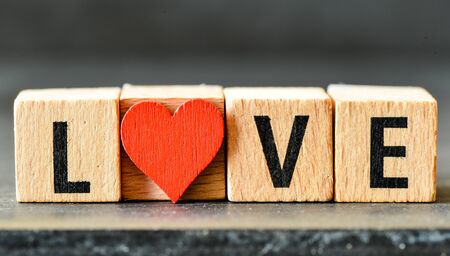 Wooden letters spelling loveの写真素材