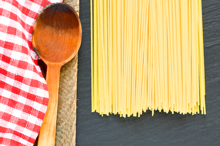 Raw Noodles. Italian raw pasta.の写真素材