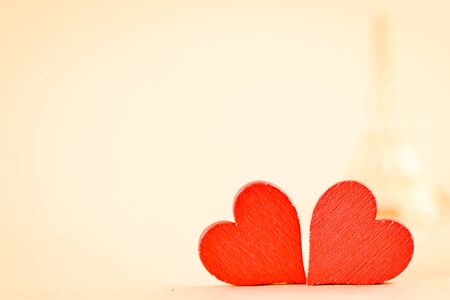 Hearts on a light background. Background in the style of Valentine's Dayの写真素材