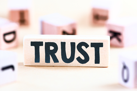 Wooden Blocks with the text: Trustの写真素材