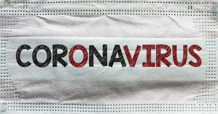 protective mask and coronavirus text. New Coronavirus-2019-nCoV.の写真素材