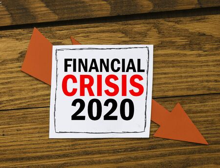 FINANCIAL CRISIS 2020 - business text concept.の写真素材