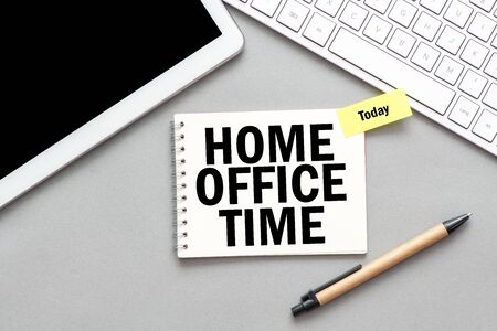 HOME OFFICE TIME text conceptの写真素材