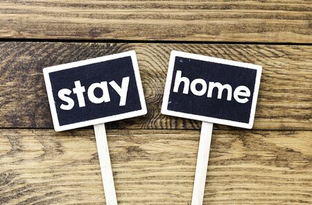 quarantine concept - stay home textの写真素材