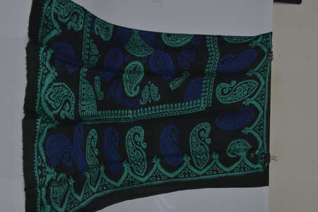 Azerbaijani national silk scarf called Kelagayi green color and national patterns