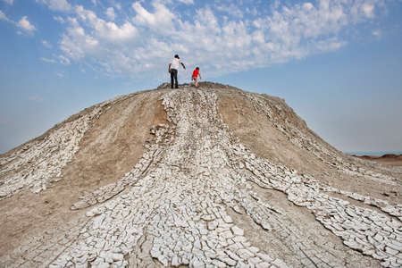 Mud volcanoes in Azerbaijan active views panorama Gobustan reserve
